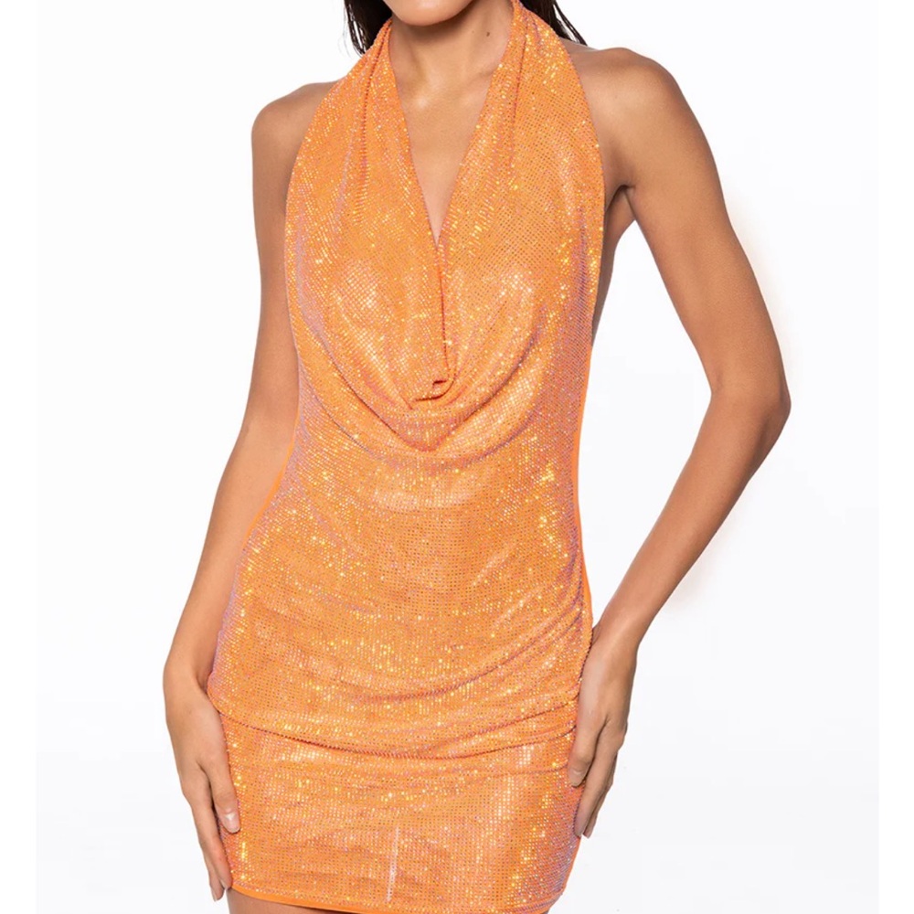 AKIRA Hey Boo Rhinestone Mini Dress